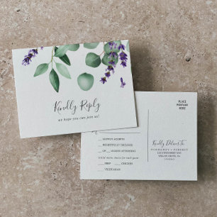 Rustic Lavender Menu Choice OSA Postcard Inbjudan Vykort