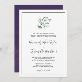 Rustic Lavender och Eucalyptus Formal Bröllop Inbjudningar