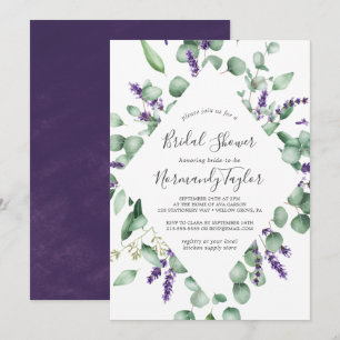 Rustic Lavender och Eucalyptus Möhippa Inbjudningar