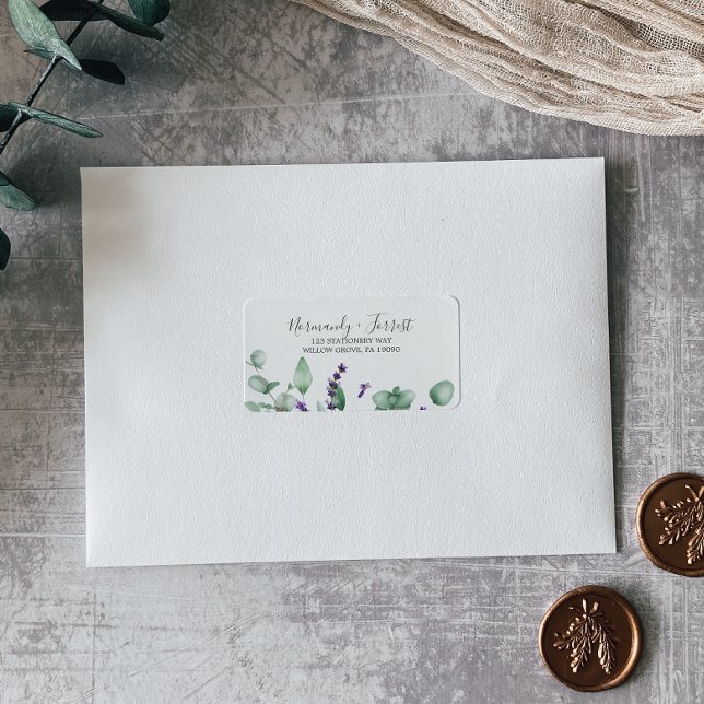 Rustic Lavender och Eucalyptus OSA Adressetiketter (Skapare uppladdad)