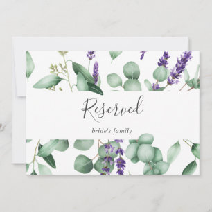 Rustic Lavender och Eucalyptus Reserved Sign