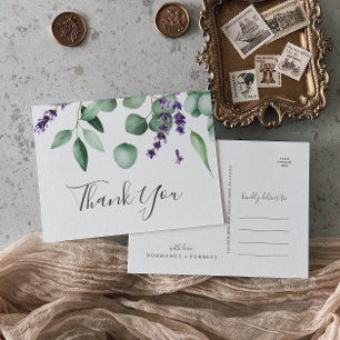 Rustic Lavender och Eucalyptus Tack Postcard Vykort