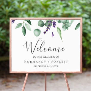 Rustic Lavender och Eucalyptus Welcome Bröllop Poster