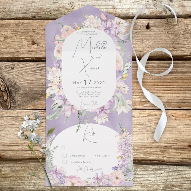 Rustic Lavender & Rosa Pastel-Blommigt nr middag (Skapare uppladdad)