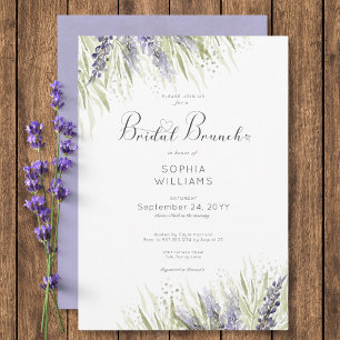 Rustic Lavender & Sage Möhippa Brunch Inbjudningar