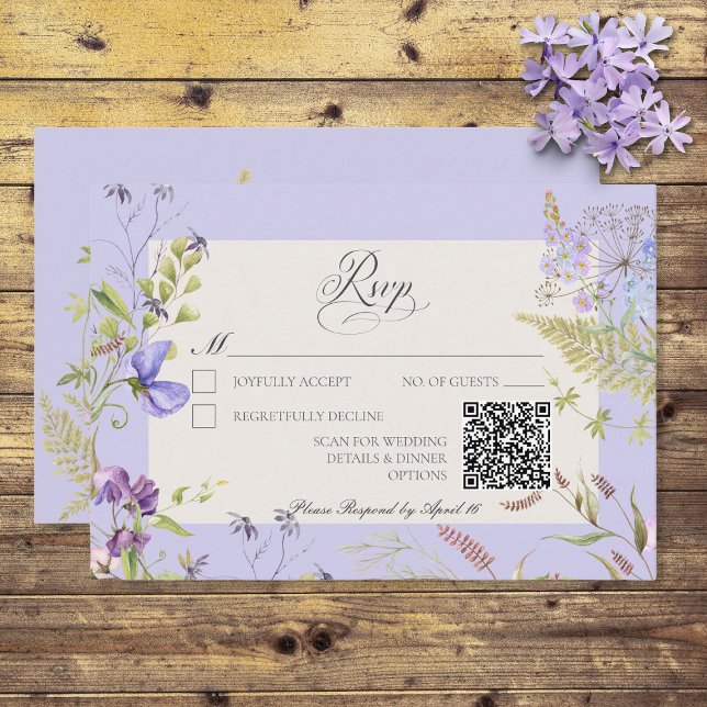 Rustic Lavender & Sage Wildblommor Lavender OSA Kort (Skapare uppladdad)