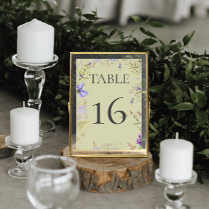 Rustic Lavender & Sage Wildblommor Sage Bröllop Bordsnummer