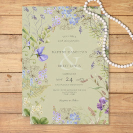 Rustic Lavender & Sage Wildblommor Sage Inbjudningar