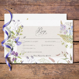 Rustic Lavender & Sage Wildblommor White Middag OSA Kort