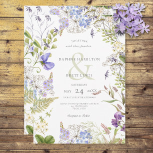 Rustic Lavender & Sage WildblomWhite Inbjudningar