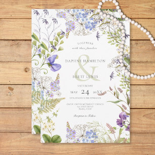 Rustic Lavender & Sage WildblomWhite Inbjudningar