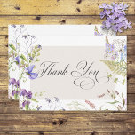 Rustic Lavender & Sage WildblomWhite Tack Kort<br><div class="desc">Vi presenterar vårt magiska tack till dig, Rustic bröllop, som har utformats för att fånga det väsentliga i din speciella dag med sin fantastiska utformning. Bild är en ren vit bakgrund, som ger firande en ny och romantisk ton. Inbjudan är försedd med en delikat ram av de eteriska vilda blommorna...</div>