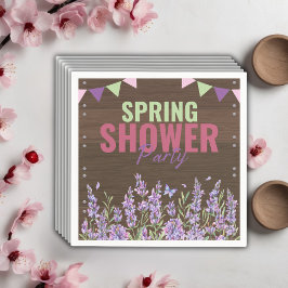 Rustic Lavender Vår Shower Party Baby Shower Pappersservett
