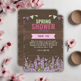 Rustic Lavender Vår Shower Party Baby Shower Tack Kort