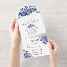 Rustic Lavender Watercolor Blommigt Bröllop