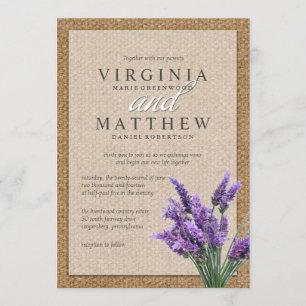 RUSTIC LAVENDER WEDING INVICATION INBJUDNINGAR