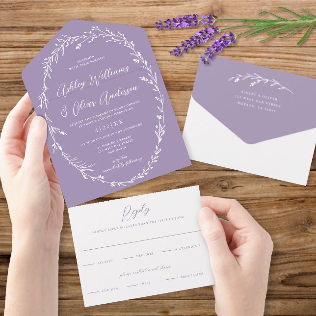 Rustic Lavender Wildblomen Wandeo Boho Bröllop (Skapare uppladdad)