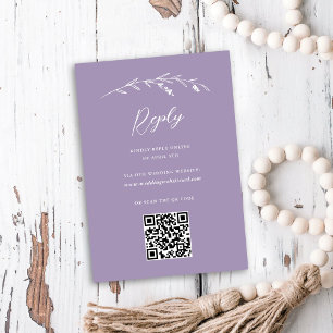 Rustic Lavender Wildblomme Online QR Code Bröllop OSA Kort