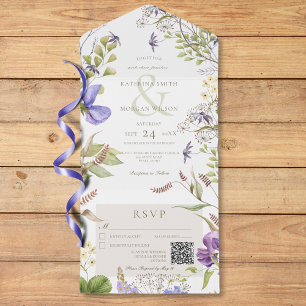 Rustic Lavender WildblomWhite QR Code