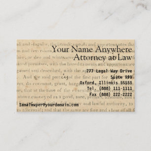 Rustic Lawyer Card 1860's Legal Document Ephemera Visitkort