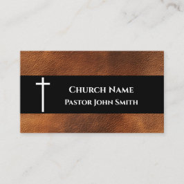 Rustic Leather Church Visitkort