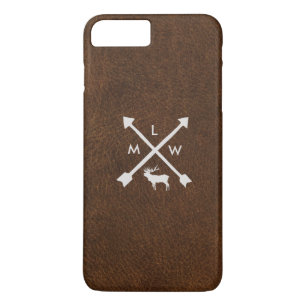 Rustic Leather Se Monogram iPhone 7+ Fodral