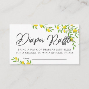 Rustic Lemon Baby Shower Diaper Raffle Biljett Tilläggskort