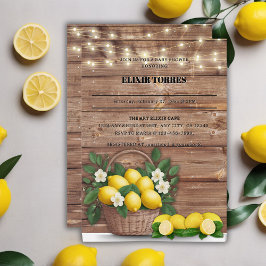 Rustic Lemon Basket Modern Cute Baby Shower Inbjudningar
