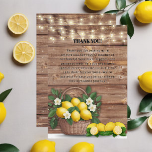 Rustic Lemon Basket Modern Cute Baby Shower Tack Kort