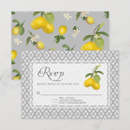 Rustic Lemon Citrus Blommigt Gult Grått White OSA Kort