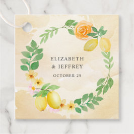 Rustic Lemon Citrus Boho Summer Bröllop Gåvor Etiketter