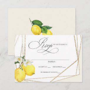 Rustic Lemon Citrus Boho Summer Bröllop OSA Kort