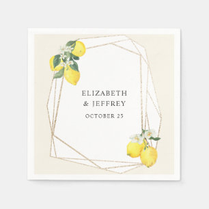 Rustic Lemon Citrus Boho Summer Bröllop Pappersservett