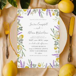 Rustic Lemon & Lavender Foliage Wedding bjudande Inbjudningar