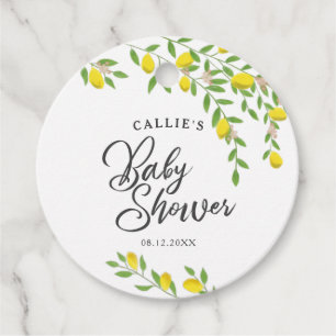 Rustic Lemon Summer Baby Shower Gåvor Etiketter