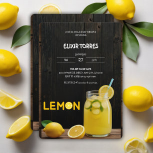 Rustic Lemonade Baby Shower Inbjudningar