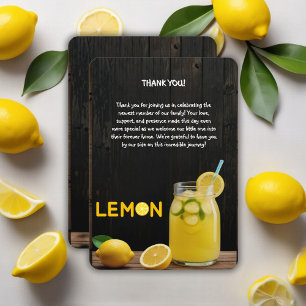 Rustic Lemonade Baby Shower Tack Kort