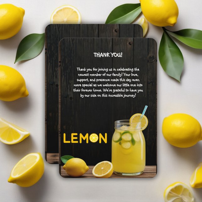 Rustic Lemonade Baby Shower Tack Kort (Skapare uppladdad)