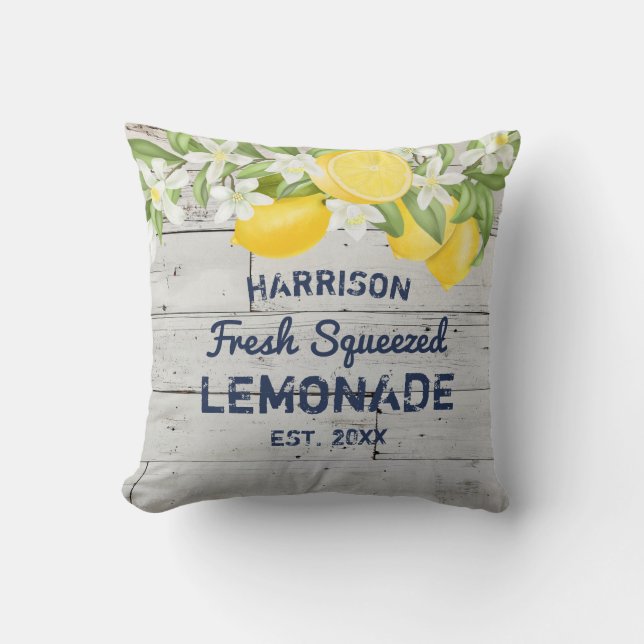Rustic Lemonade-familjen Namn Dekorativ kudde (Framsida)