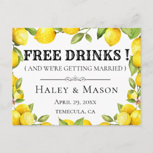Rustic Lemons FREE DRINKS Spara datumet Meddelande Vykort
