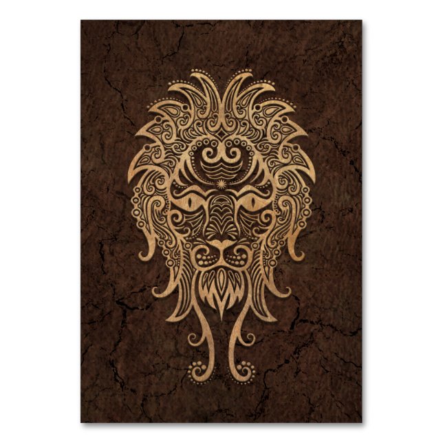 Rustic Leo Zodiac-tecken på steneffekt Bordsnummer (Framsidan)