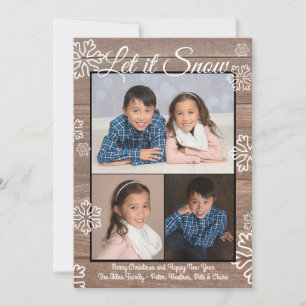 Rustic Let it Snow - Jul Fotoplatt Julkort