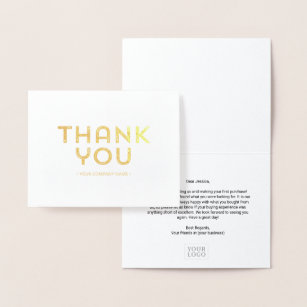 Rustic Lettering Business - tack för ditt guldfärg Folierat Kort