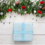 Rustic Light Blue and White Snöflingor Presentpapper<br><div class="desc">Rustiskt vitt snöflingor med anpassadets bakgrund</div>