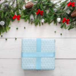Rustic Light Blue and White Snöflingor Presentpapper