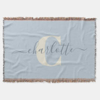 Rustic Light Blue Personlig Namn Monogrammed