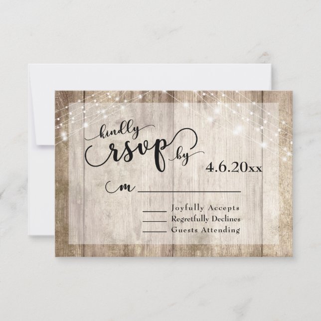 Rustic Light Brown Wood & Ljus Bröllop OSA 2 (Framsida)