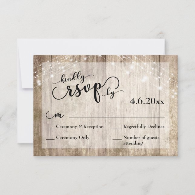 Rustic Light Brown Wood & Ljus Bröllop OSA 3 (Framsida)