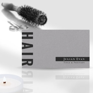 Rustic Light Grått Monochrome Hair Stylist Barber Visitkort