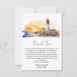 Rustic Light House Sea Side Nautical Bröllop Tack Kort